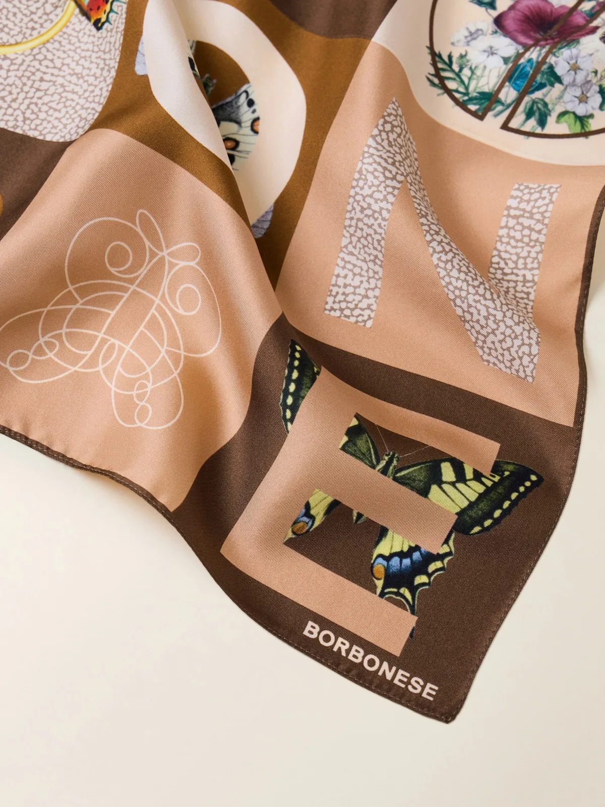 Vedi Tutti|Tessili<Borbonese FOULARD 50 X 50 SABBIA/RADICA