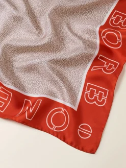 Vedi Tutti|Tessili<Borbonese FOULARD 90 X 90 SABBIA/RED PAPAYA