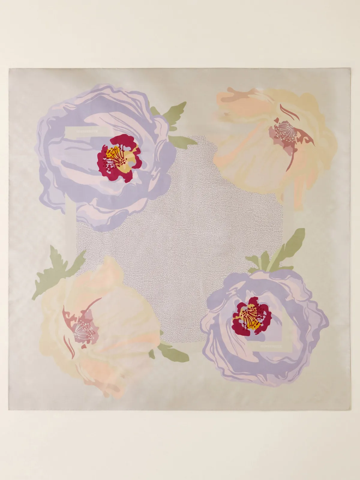 Vedi Tutti|Tessili<Borbonese FOULARD 90 X 90 WHITE COTTON/GRIGIO PERLA