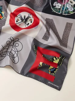 Vedi Tutti|Tessili<Borbonese FOULARD 90x90 OP NATURALE/GRIGIO