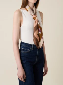 Vedi Tutti|Tessili<Borbonese FOULARD 90x90 SABBIA/RADICA