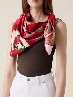 Vedi Tutti|Tessili<Borbonese FOULARD 90x90 QUARZO/MAGENTA