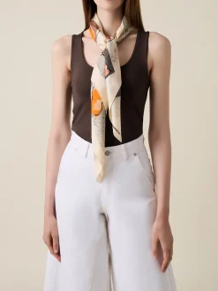 Vedi Tutti|Tessili<Borbonese FOULARD 90 X 90 PANNA/OP NATURALE