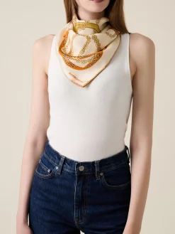 Vedi Tutti|Tessili<Borbonese FOULARD 90 X 90 PANNA/BEIGE