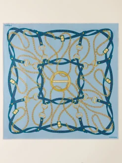Vedi Tutti|Tessili<Borbonese FOULARD 90 X 90 AZZURRO/BLU LAPIS