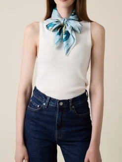 Vedi Tutti|Tessili<Borbonese FOULARD 90 X 90 AZZURRO/BLU LAPIS