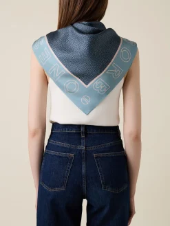 Vedi Tutti|Tessili<Borbonese FOULARD 90 X 90 BLU LAPIS/AZZURRO