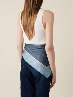 Vedi Tutti|Tessili<Borbonese FOULARD 90 X 90 BLU LAPIS/AZZURRO
