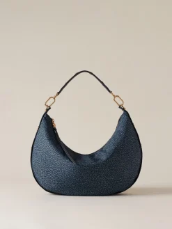 Vedi Tutti|Borse Hobo<Borbonese FRAME BORSA HOBO MEDIUM BLU LAPIS