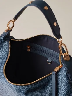 Vedi Tutti|Borse Hobo<Borbonese FRAME BORSA HOBO MEDIUM BLU LAPIS