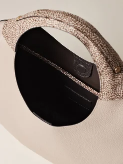 Vedi Tutti|Borse Hobo<Borbonese FULL MOON BORSA HOBO LARGE PLATINO/CUOIO