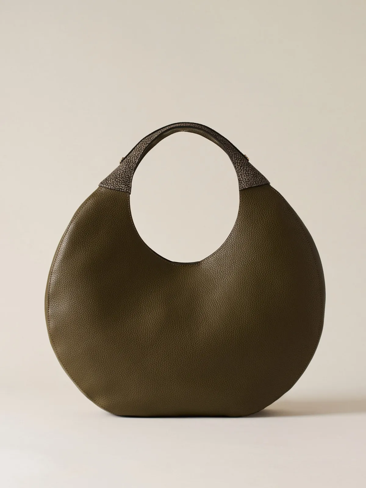 Vedi Tutti|Borse Hobo<Borbonese FULL MOON BORSA HOBO LARGE OLIVE/CLAY GREY
