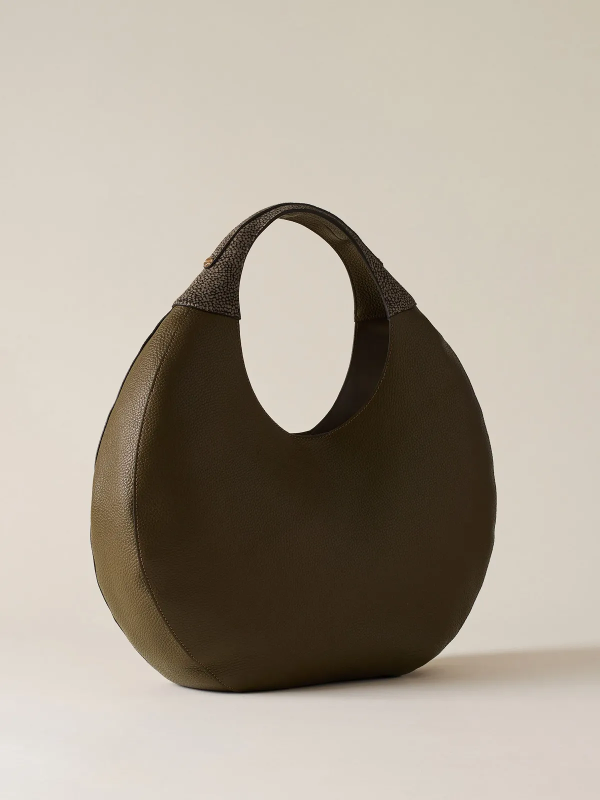 Vedi Tutti|Borse Hobo<Borbonese FULL MOON BORSA HOBO LARGE OLIVE/CLAY GREY