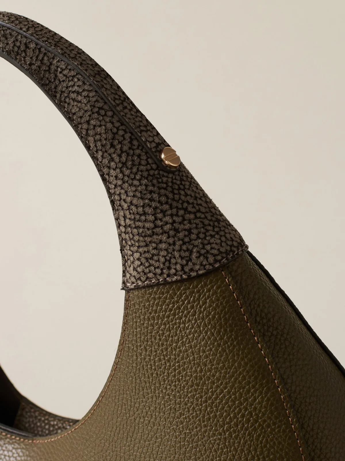 Vedi Tutti|Borse Hobo<Borbonese FULL MOON BORSA HOBO LARGE OLIVE/CLAY GREY