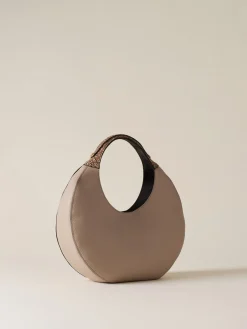 Borse Hobo|Vedi Tutti<Borbonese FULL MOON BORSA HOBO MEDIUM PLATINO/CUOIO