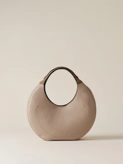 Borse Hobo|Vedi Tutti<Borbonese FULL MOON BORSA HOBO MEDIUM PLATINO/CUOIO
