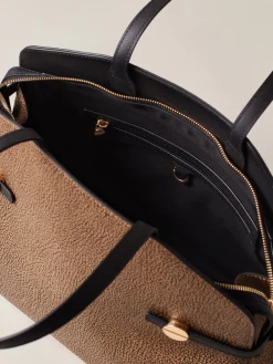 Vedi Tutti|Borse Shopping<Borbonese GEMINI BORSA SHOPPING MEDIUM OP NATURALE/NERO