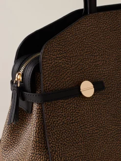 Vedi Tutti|Borse Shopping<Borbonese GEMINI BORSA SHOPPING MEDIUM OP NATURALE/NERO