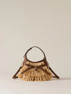 Borse Mini|Vedi Tutti<Borbonese HALO MINI BAG RAFIA NATURALE/CORTECCIA
