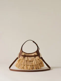 Borse Mini|Vedi Tutti<Borbonese HALO MINI BAG RAFIA NATURALE/CORTECCIA