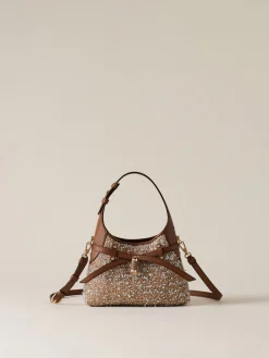 Vedi Tutti|Borse Mini<Borbonese HALO MINI BAG CARNE LUREX/CORTECCIA