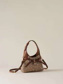 Vedi Tutti|Borse Mini<Borbonese HALO MINI BAG CARNE LUREX/CORTECCIA