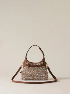 Vedi Tutti|Borse Mini<Borbonese HALO MINI BAG CARNE LUREX/CORTECCIA