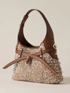 Vedi Tutti|Borse Mini<Borbonese HALO MINI BAG CARNE LUREX/CORTECCIA