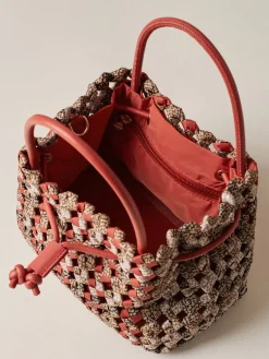 Vedi Tutti|Borse Mini<Borbonese LA NIDO BORSA MINI MULTICOLORE OP/RED PAPAYA