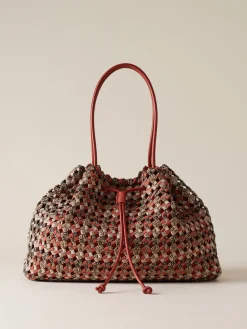 Vedi Tutti|Borse A Spalla<Borbonese LA NIDO BORSA SHOPPING LARGE MULTICOLORE OP/RED PAPAYA