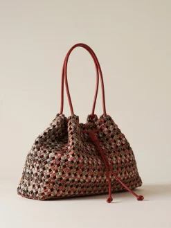 Vedi Tutti|Borse A Spalla<Borbonese LA NIDO BORSA SHOPPING LARGE MULTICOLORE OP/RED PAPAYA