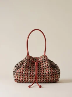 Vedi Tutti|Borse A Spalla<Borbonese LA NIDO BORSA SHOPPING MEDIUM MULTICOLORE OP/RED PAPAYA