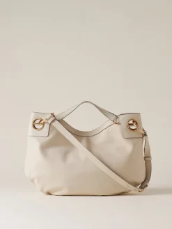 Vedi Tutti|Borse Hobo<Borbonese LONDON BORSA HOBO MEDIUM WHITE COTTON