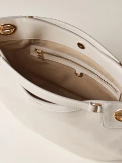 Vedi Tutti|Borse Hobo<Borbonese LONDON BORSA HOBO MEDIUM WHITE COTTON