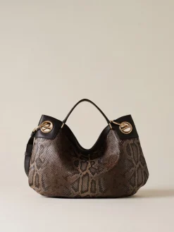 Borse Hobo|Vedi Tutti<Borbonese LONDON BORSA HOBO MEDIUM MARRONE/EBANO