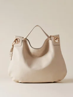 Borse Shopping|Vedi Tutti<Borbonese LONDON BORSA SHOPPING LARGE WHITE COTTON