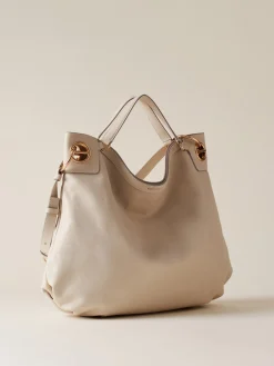 Borse Shopping|Vedi Tutti<Borbonese LONDON BORSA SHOPPING LARGE WHITE COTTON