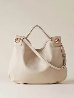 Borse Shopping|Vedi Tutti<Borbonese LONDON BORSA SHOPPING LARGE WHITE COTTON