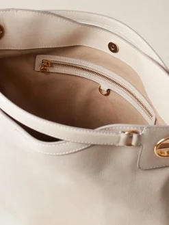 Borse Shopping|Vedi Tutti<Borbonese LONDON BORSA SHOPPING LARGE WHITE COTTON