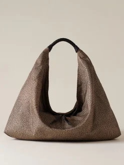 Vedi Tutti|Borse Hobo<Borbonese PLIE BORSA HOBO LARGE OP NATURALE/NERO