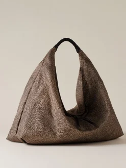 Vedi Tutti|Borse Hobo<Borbonese PLIE BORSA HOBO LARGE OP NATURALE/NERO