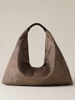 Vedi Tutti|Borse Hobo<Borbonese PLIE BORSA HOBO LARGE OP NATURALE/NERO