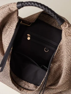 Vedi Tutti|Borse Hobo<Borbonese PLIE BORSA HOBO LARGE OP NATURALE/NERO