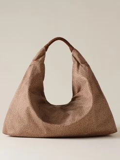 Vedi Tutti|Borse Hobo<Borbonese PLIE BORSA HOBO LARGE BEIGE/MARRONE