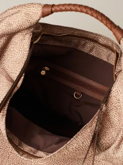 Vedi Tutti|Borse Hobo<Borbonese PLIE BORSA HOBO LARGE BEIGE/MARRONE