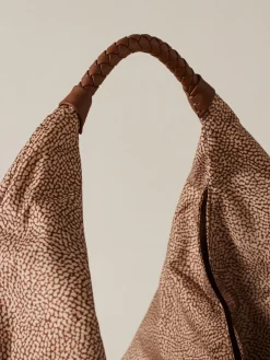Vedi Tutti|Borse Hobo<Borbonese PLIE BORSA HOBO LARGE BEIGE/MARRONE