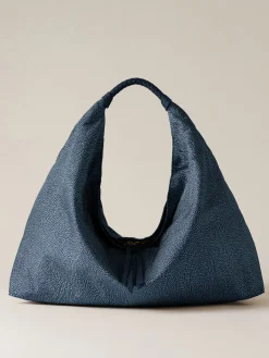 Vedi Tutti|Borse Hobo<Borbonese PLIE BORSA HOBO LARGE BLU LAPIS