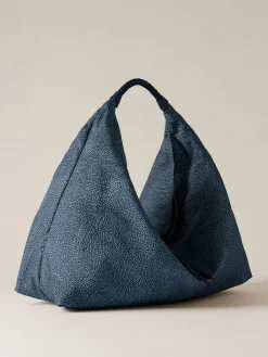 Vedi Tutti|Borse Hobo<Borbonese PLIE BORSA HOBO LARGE BLU LAPIS