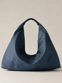 Vedi Tutti|Borse Hobo<Borbonese PLIE BORSA HOBO LARGE BLU LAPIS