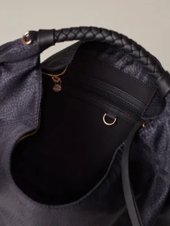 Vedi Tutti|Borse Hobo<Borbonese PLIE BORSA HOBO MEDIUM DARK BLACK